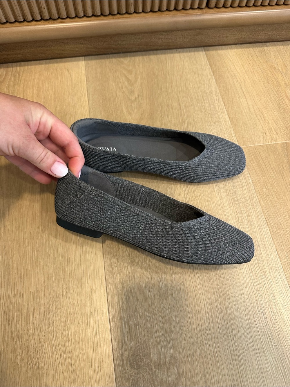 VIVAIA Margot flats Everyday Ribbed Knit Ballet Flats - Gray size 37.5 - Picture 6 of 6